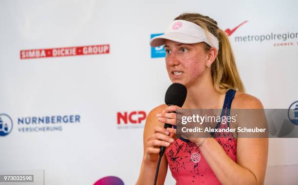 Mona Barthel of Germany is seen during Day Four of the WTA Nuernberger Versicherungscup on May 22, 2018 in Nuremberg, Germany.