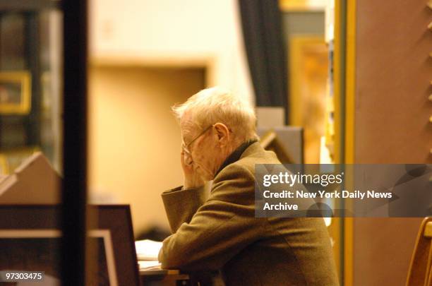 Gallery owner Alberto Braunstein, the estranged father of writer Peter Braunstein reflects in his office at the Kew Gallery on First Ave. Police are...