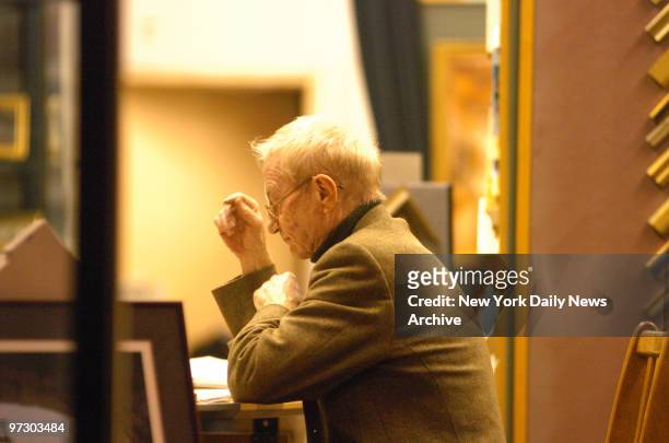 Gallery owner Alberto Braunstein, the estranged father of writer Peter Braunstein sits at his desk in the Kew Gallery on First Ave. Police are...