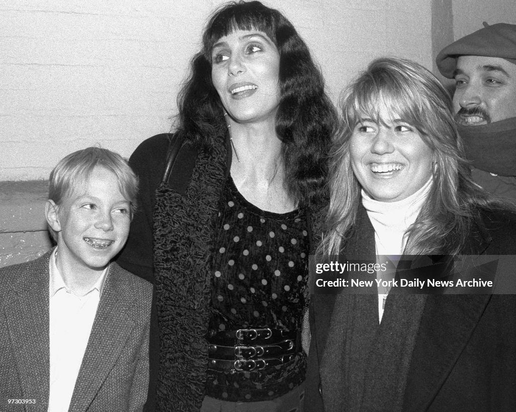 Cher, backstage with her daughter, Chastity and son, Elijah
