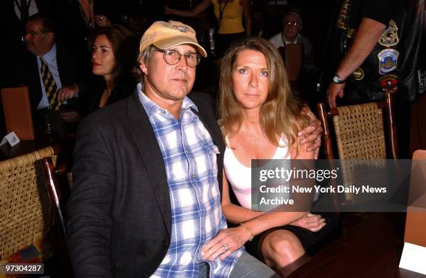 Chevy Chase and wife Jayni are on hand at a celebration of the Mohegan Sun casino's $1 billion expansion in Uncasville, Conn.