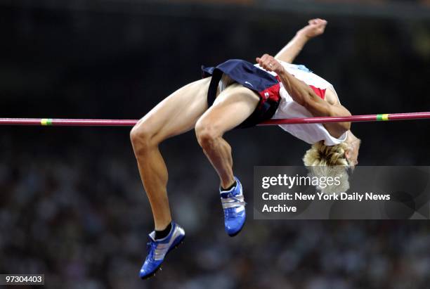 Matt Hemingway of the U.S. Clears the bar in the men's high jump final at the 2004 Summer Olympic Games in Athens. He took home a silver medal.