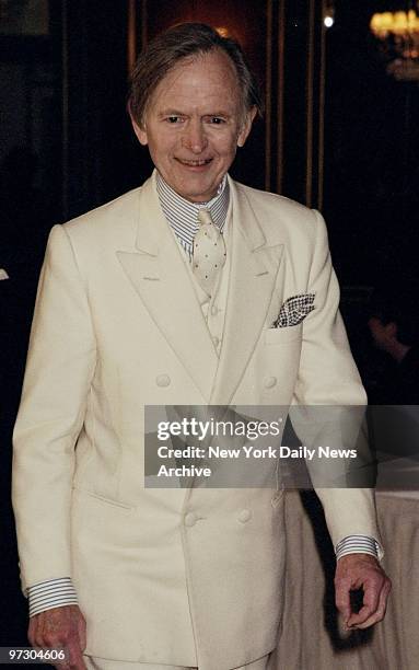 Tom Wolfe attending book party for his novel "A Man In Full" at the Pierre Hotel.