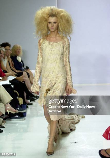 Gary Graham Spring 2003 fashion show at combined presentation with Liz Collins at the Metropolitan Pavilion .