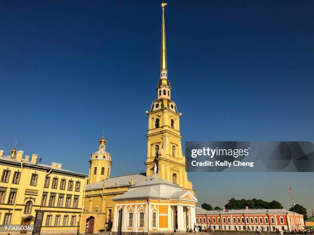 cathedral of saints peter and paul - peter and pauls fortress st petersburg stock pictures, royalty-free photos & images