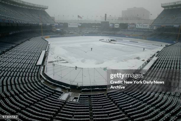 Snowballs would be more appropriate than baseballs at Yankee Stadium, where expectations of the Yanks' home opener were buried under the biggest...