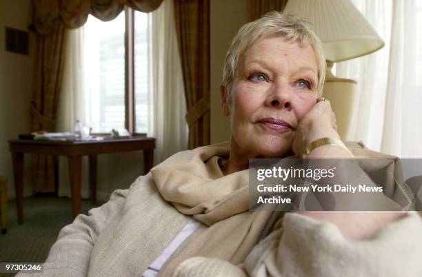 Dame Judi Dench at the Rihga Royal hotel on W. 54th St. The British actress sports cascading locks and floats on air in the upcoming science fiction...