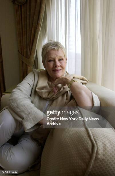 Dame Judi Dench at the Rihga Royal hotel on W. 54th St. The British actress sports cascading locks and floats on air in the upcoming science fiction...