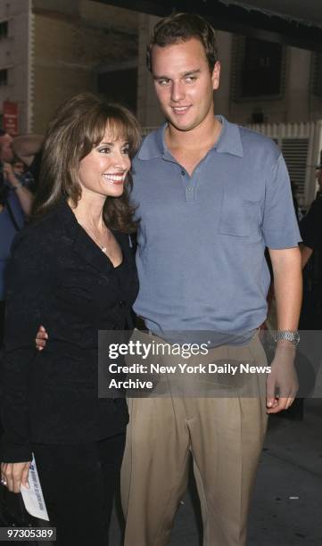 Soap star Susan Lucci arrives at Madison Square Garden with son Andreas to see the first of Madonna's five Drowned World Tour concerts in New York.