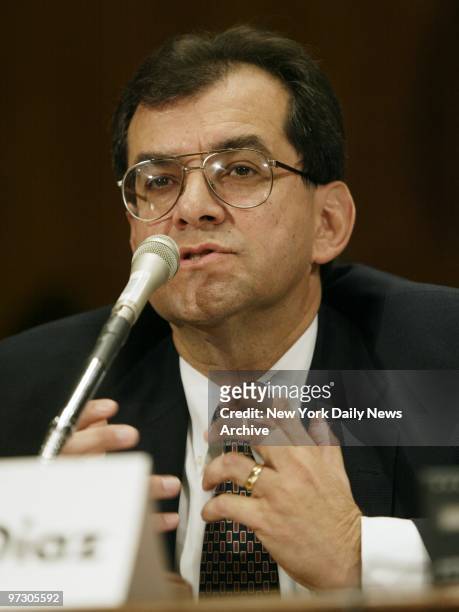 John Diaz, managing director of Moody's Investors Service, testifies at a hearing of the Senate Committee on Governmental Affairs. The committee...