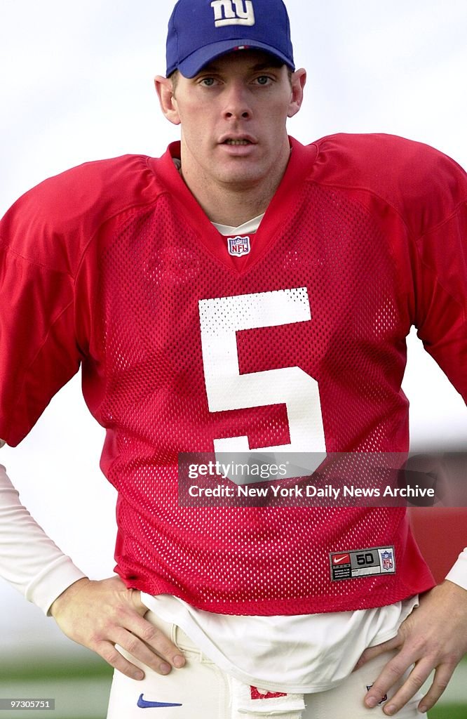 New York Giants' quarterback Kerry Collins is on hand at a p