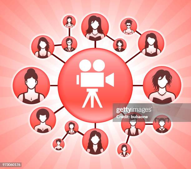 film camera women's rights pink vector background - camera lights background stock illustrations
