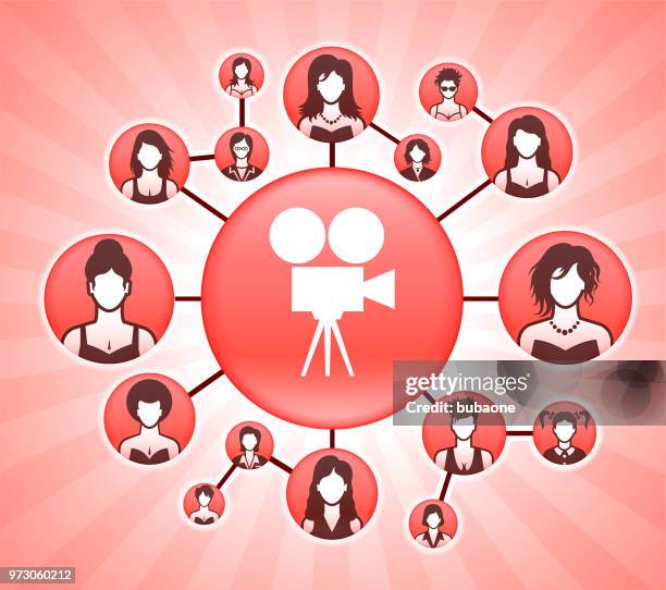 film camera women's rights pink vector background - camera lights background stock illustrations