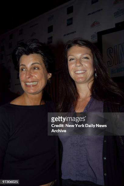 Tina Sinatra and her niece, A. J. Lambert, get together at the Radio City Music Hall to announce that "Sinatra: His Voice. His World. His Way" will...