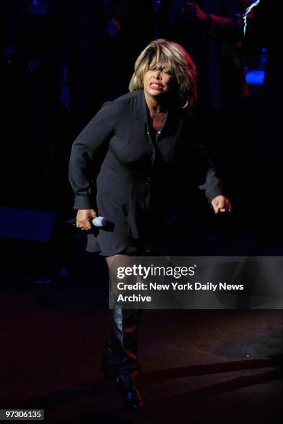 Tina Turner gives a rare performance at the New Amsterdam Theatre following the premiere of the Disney movie "Brother Bear."