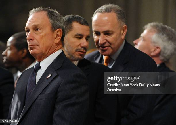 Mayor Bloomberg, Gov Paterson and Sen. Schumer during the ceremonial Mass where Archbishop Timothy Dolan was installed as spiritual leader of 2.5...