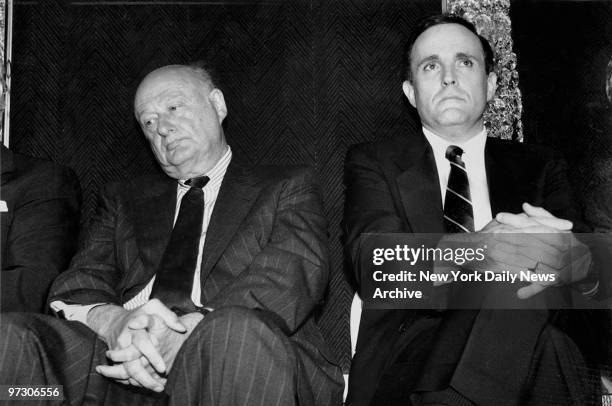 Mayor Ed Koch and Rudy Giuliani attend ethics signing.