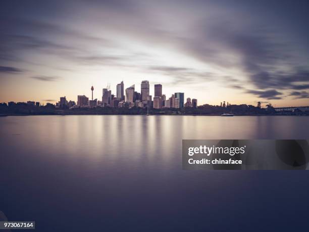 sydney harbor at sunset,australia - chinaface stock pictures, royalty-free photos & images