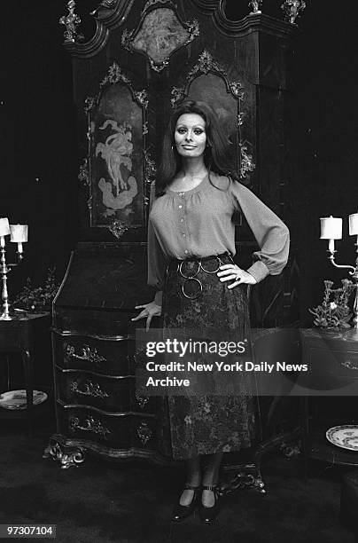 Sophia Loren at her home on Central Park South.