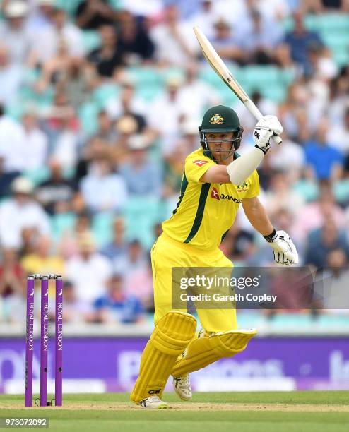 Travis Head of Australia bats during the 1st Royal London ODI match between England and Australia at The Kia Oval on June 13, 2018 in London, England.