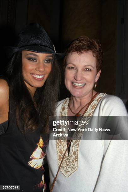 Songbird Alicia Keys and her mother, Terry Augello, celebrate Keys' 22nd birthday at a party at Capitale on the Bowery hosted by Arista Records...