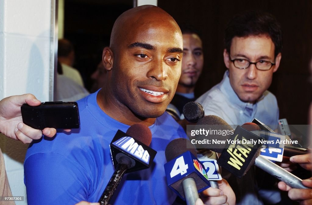 New York Giants' running back Tiki Barber, recovering from a