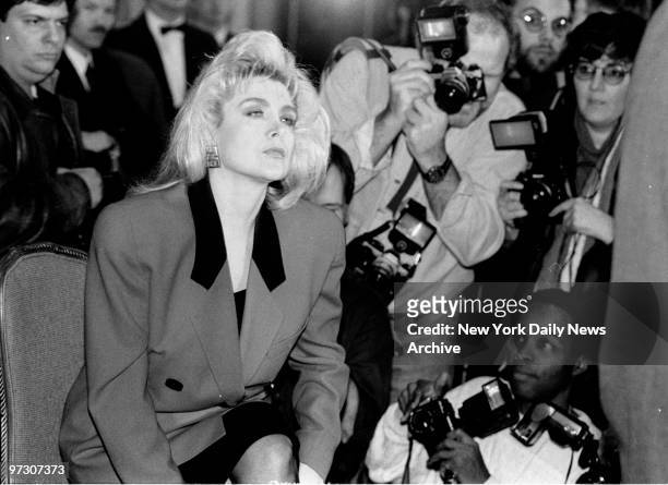 Gennifer Flowers meets the media at the Waldorf-Astoria.