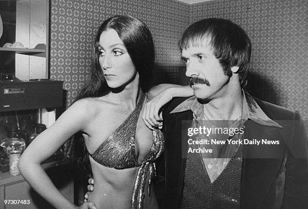 Sonny Bono and Cher backstage.