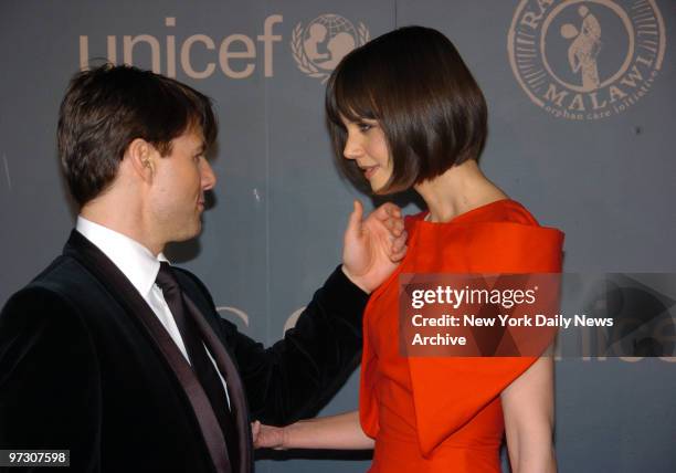 Tom Cruise and wife Katie Holmes at the 'A Night To Benefit Raising Malawi And Unicef" held at the United Nations