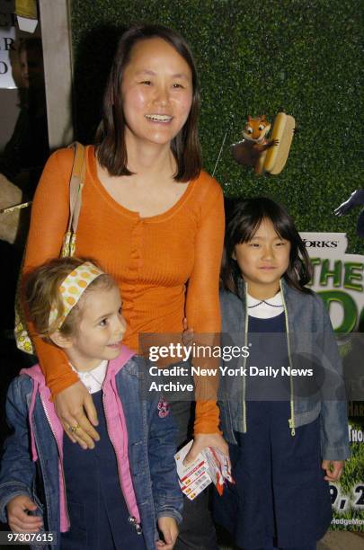 Soon-Yi Previn arrives with her daughters, Manzie Tio Allen and Bechet Dumaine Allen, for a special screening of the movie "Over the Hedge" at the...