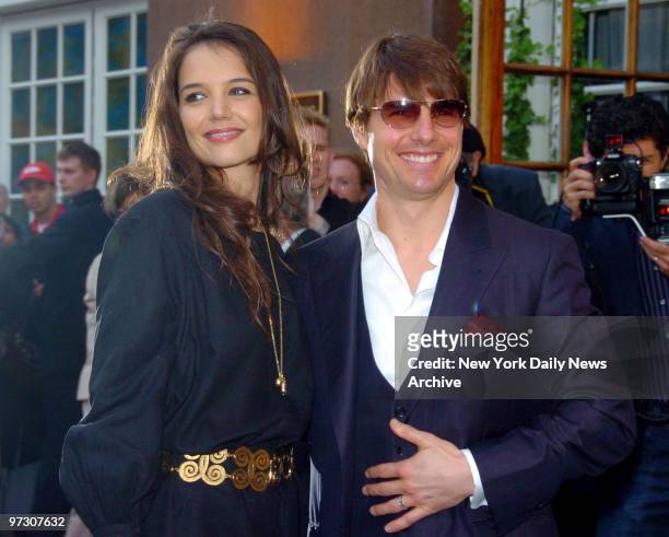 Tom Cruise and wife Katie Holmes arrive at the Altman Building on W. 18th St. For a fund-raiser benefiting the New York Rescue Workers Detoxification...
