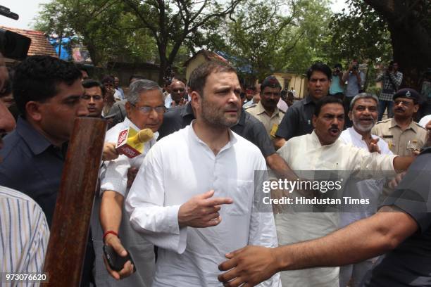 Congress President Rahul Gandhi appears at Bhiwandi Court in the Rashtriya Swayamsevak Sangh defamation case, on June 12, 2018 in Mumbai, India....