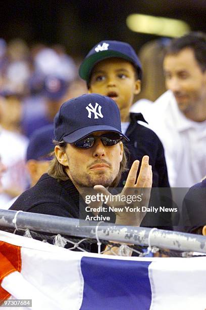 Tom Cruise at the game four of the World Series between the New York Yankees and the San Diego Padres at Qualcomm Stadium.