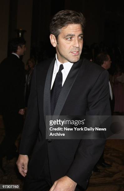 George Clooney arrives at the Waldorf-Astoria for the American Museum of the Moving Image's 16th annual Salute. Clooney was a presenter at the gala...