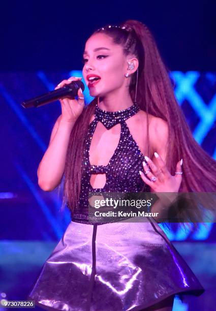 Ariana Grande performs onstage during the 2018 iHeartRadio Wango Tango By AT&T on June 2, 2018 in Los Angeles, California.