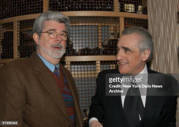 George Lucas and Martin Scorsese are on hand at the restaurant Noche for the New York Film Critics Circle 68th Annual Awards Dinner.