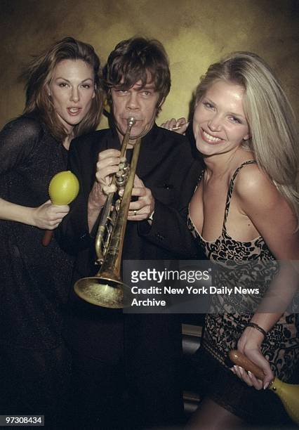 Danielle Folta, Buster Poindexter and Victoria Zdrok party at the El Flamingo club to celebrate the release of Poindexter's new album "Buster's...