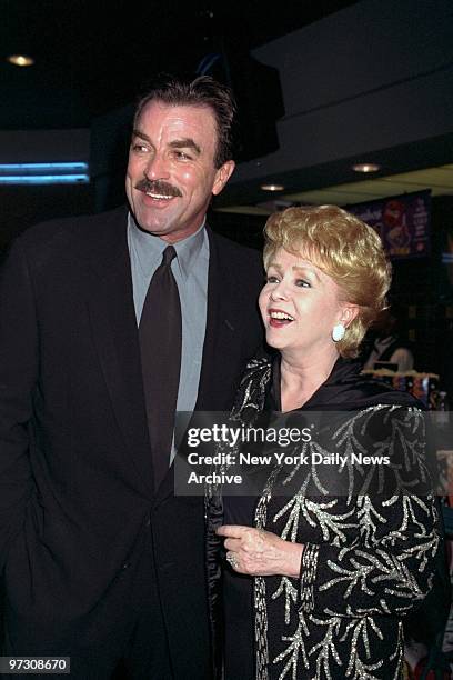 Tom Selleck and Debbie Reynolds are on hand for the premiere of "In & Out" at Chelsea West Cinemas. They're both in the movie.