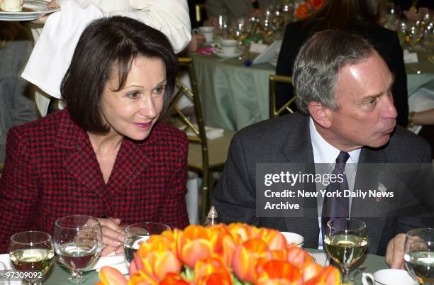 Mayor Michael Bloomberg and his former wife, Susan Brown, share a table at a luncheon in the St. Regis Hotel on Fifth Ave., where the American Cancer...