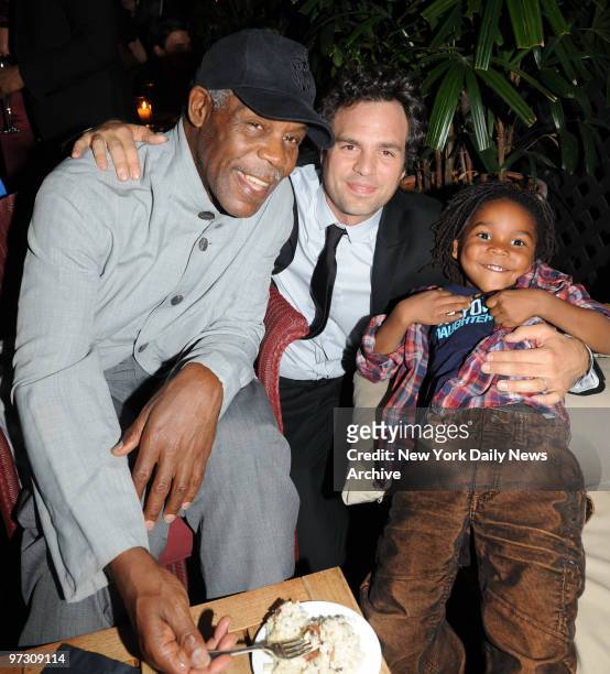 Danny Glover and Mark Ruffalo and Danny's grandson Adesola age 4 to the movie screening after party held at the Gramercy Park Hotel Private Roof Club...