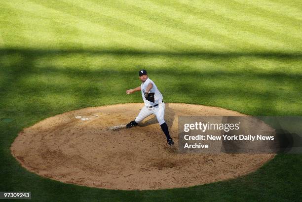 New York Yankees' pitcher Roger Clemens tosses six scoreless innings for the Class-AAA Scranton Wilkes-Barre Yankees against the Toledo Mud Hens at...