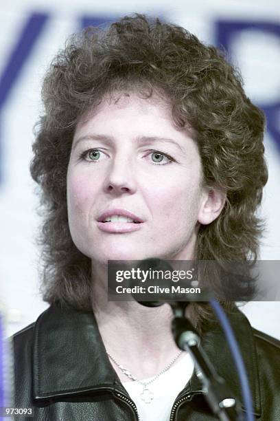 Michele Akers of the womens USA football team during a press conference prior to the FIFA World Player Gala at the Roma Cavalieri Hilton Hotel in...