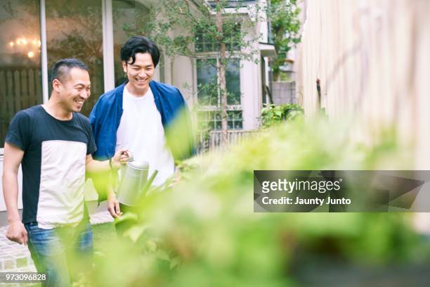 Japanese gay couple portrait, a day of life