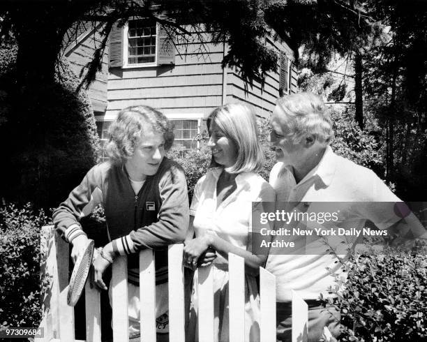 John McEnroe talks with parents outside their Douglasto home about Wimbledon and his it was.