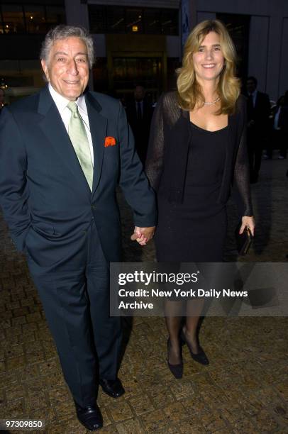 Tony Bennett and his girlfriend, Susan Crow, are on hand for a party celebrating the opening of Le Cirque restaurant at its new location at One...