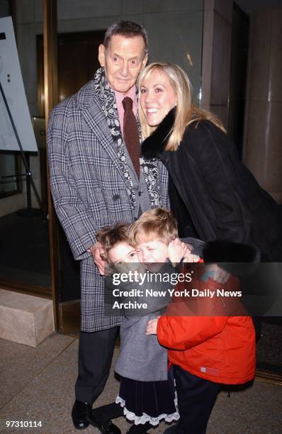 Tony Randall, wife Heather, and children Julia and Jefferson, arrive for an ice-skating party at the Rockefeller Center rink. Celebs turned out to...