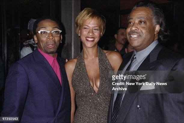 Spike Lee and wife Tonya are joined by the Rev. Al Sharpton at the premiere of the movie "Bamboozled" at the Ziegfeld Theater. Lee directed the film.