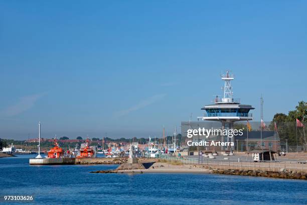 Travemunde harbour in the Hanseatic City of Lubeck, Schleswig-Holstein, Germany.