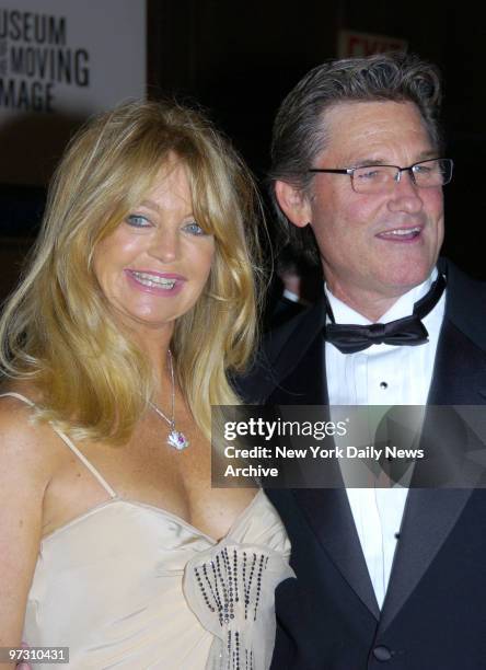 Goldie Hawn and Kurt Russell are at the Waldorf-Astoria hotel for the Museum of the Moving Image's 21st annual black-tie Salute.