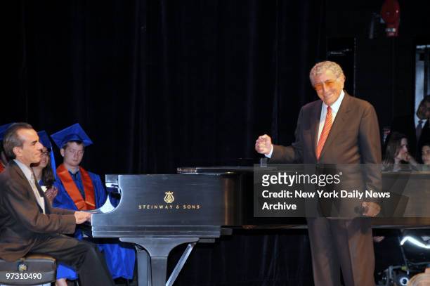 Tony Bennett at the First Graduation Held at the Permanent Site of the Frank Sinatra School Of The Arts 35-12 35th Ave Astoria Queens ... The...